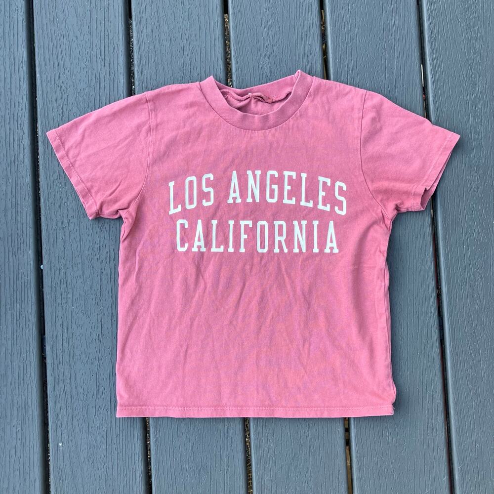 Los Angeles California pink graphic cotton tshirt, Brandy Melville